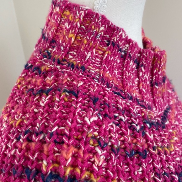 Gap Womens Fuschia Marled Soft Cotton Blend Knit Mock Neck Sweater- Sz-M - Picture 5 of 16